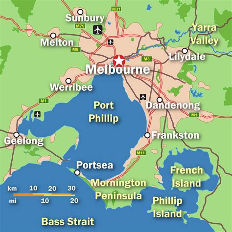 Map Of Melbourne In Australia