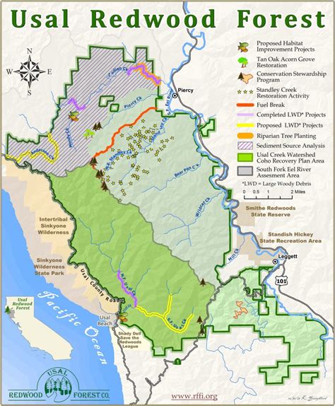 Map of Redwoods in California