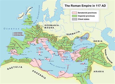 Map of Roman Empire at its Height