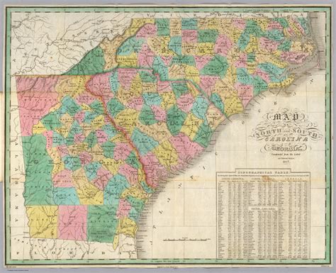 MAP Map of South Carolina and Georgia