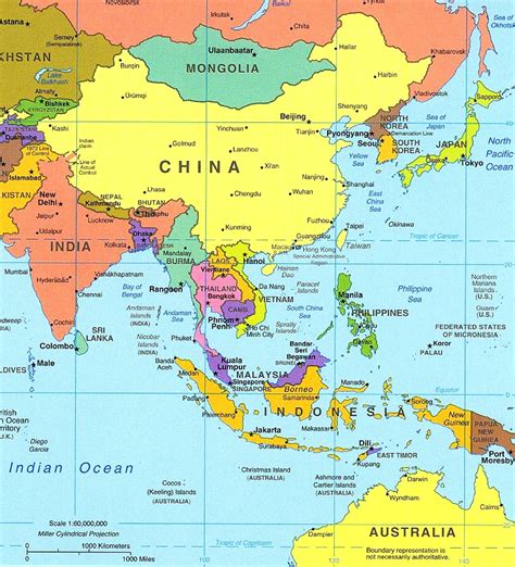 Map of Southeast Asia with Countries