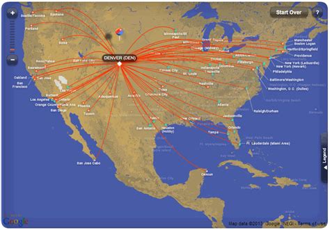 Map of Southwest Airlines Destinations