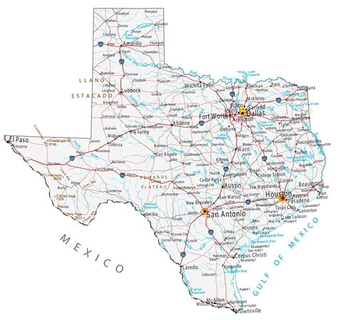 MAP Map Of Texas Cities And Towns