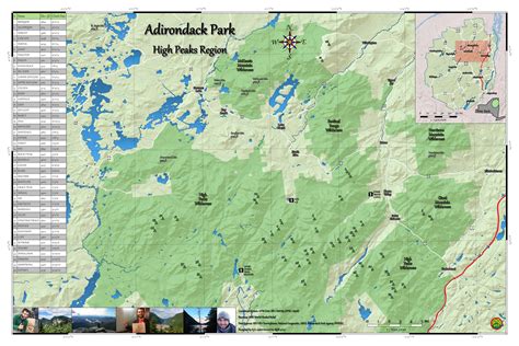 A map of the Adirondack High Peaks