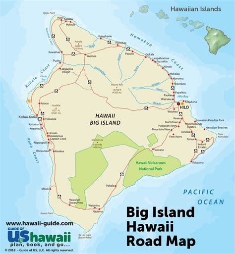 Map of the Big Island