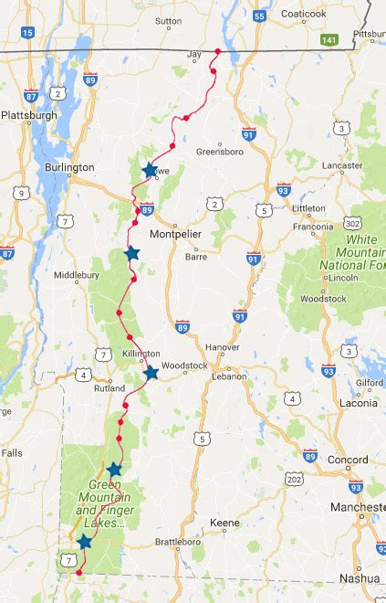 Map of the Long Trail Vermont