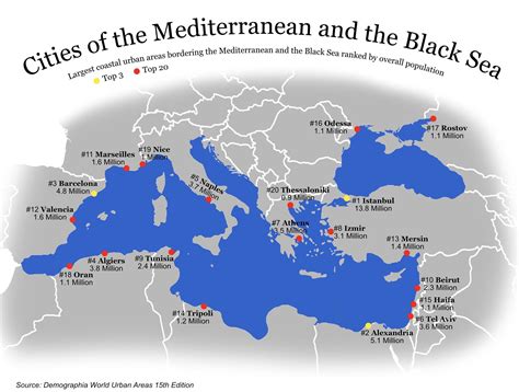 Map of the Mediterranean Sea