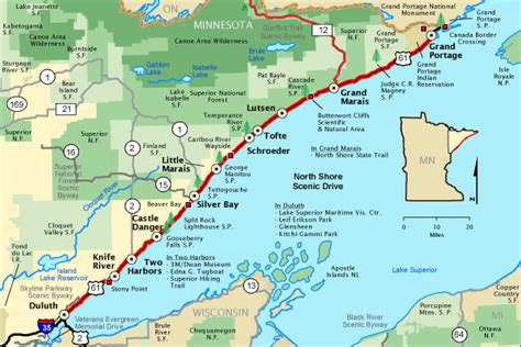 Map of the North Shore MN