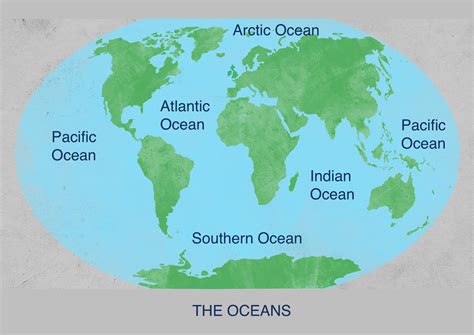 Map of Oceans and Seas