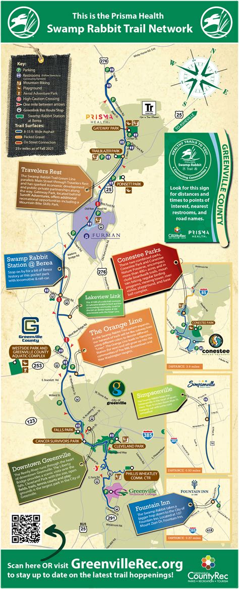 Map of the Swamp Rabbit Trail
