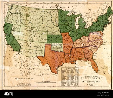 Map of the United States in 1861