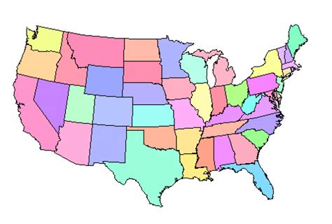 MAP of the United States Without Names