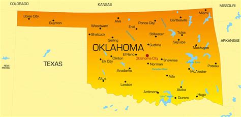 MAP Map Of Towns In Oklahoma