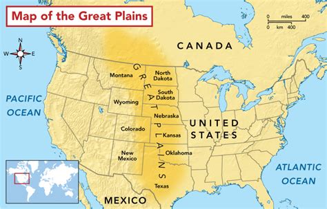 Map of United States Great Plains