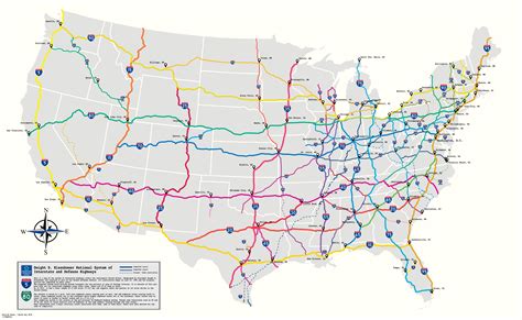 Map of United States Interstate Highways