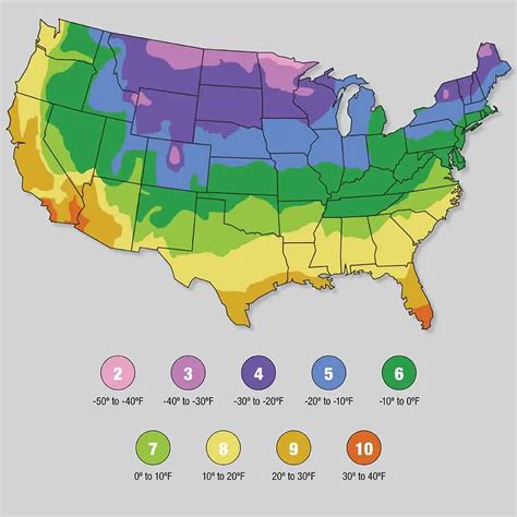 Map of US Growing Zones