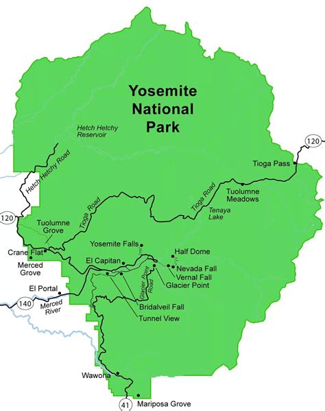 Yosemite National Park Map