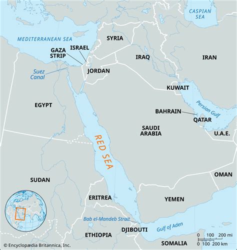 MAP Red Sea In World Map