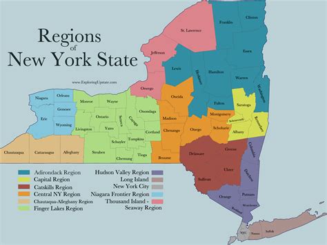 MAP Regions Of New York State Map