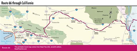 Map of Route 66 in California