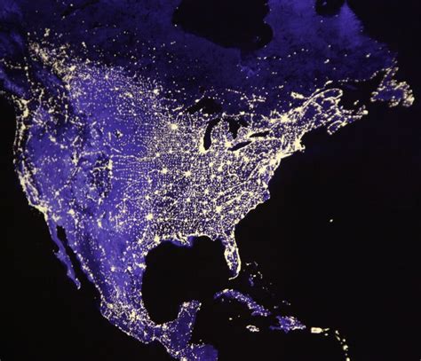 United States Map at Night