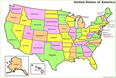 MAP United States Map With Labels