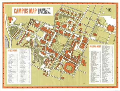 Campus map of the University of Alabama