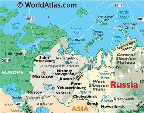 MAP Ural Mountains on a World Map