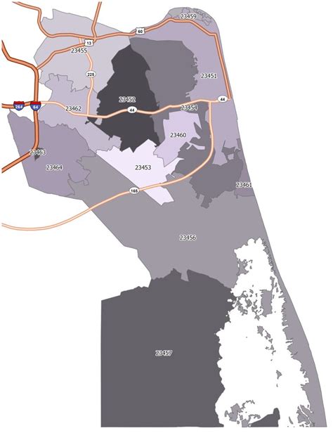 Virginia Beach Map Zip Codes