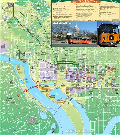 MAP Washington Dc Map With Attractions