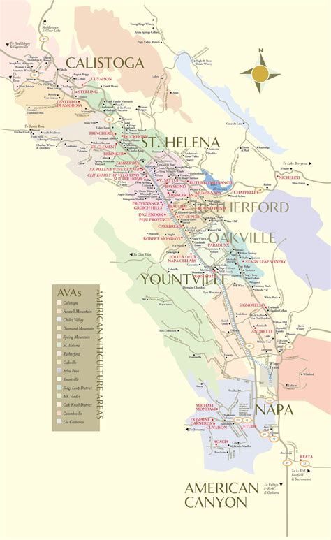 Winery Map of Napa Valley