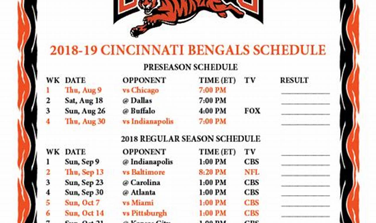 Bengals Games Schedule 2024