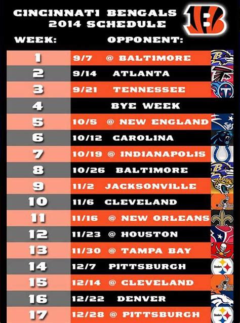 Bengals Schedule 2022 Printable