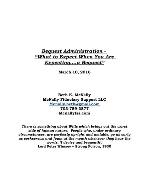 Bequest Administration for Non-Profits