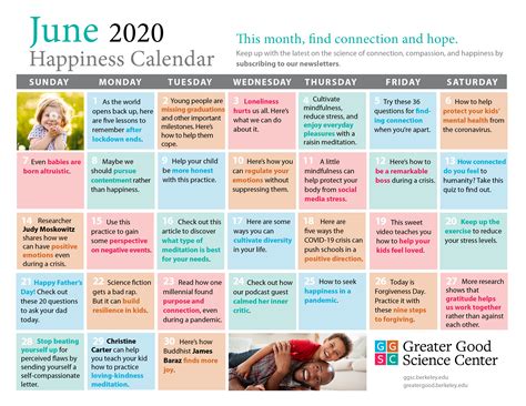 Berkeley Happiness Calendar