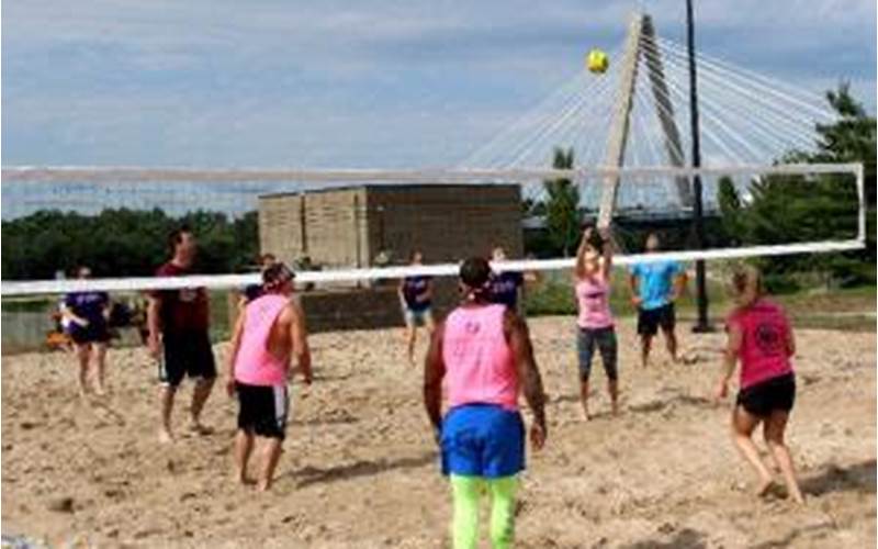Berkley Riverfront Volleyball Courts And River