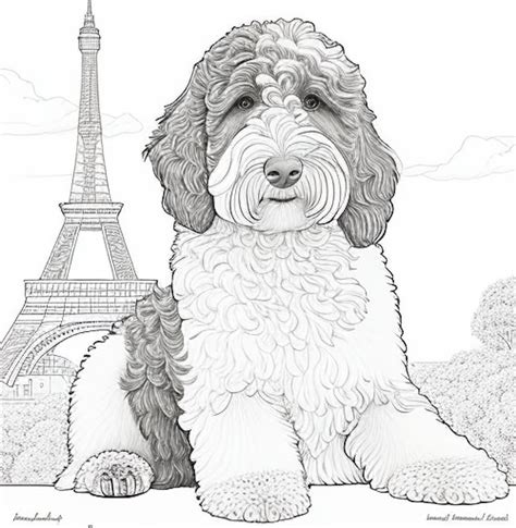 Bernedoodle Coloring Page
