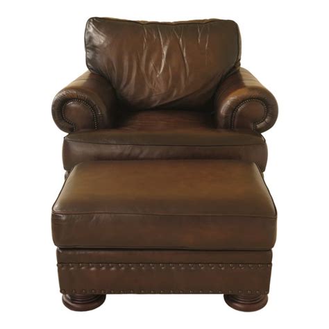 Bernhardt Leather Chair And Ottoman