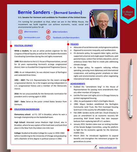 Bernie Sanders Resume Before Politics