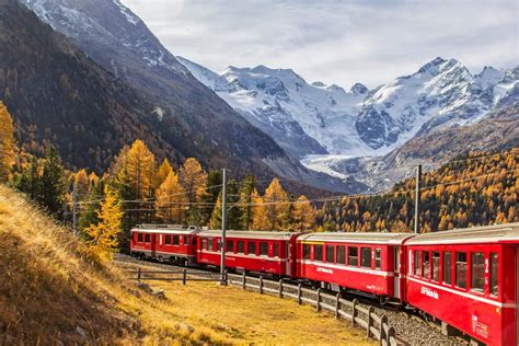 Bernina Red Train Scenery