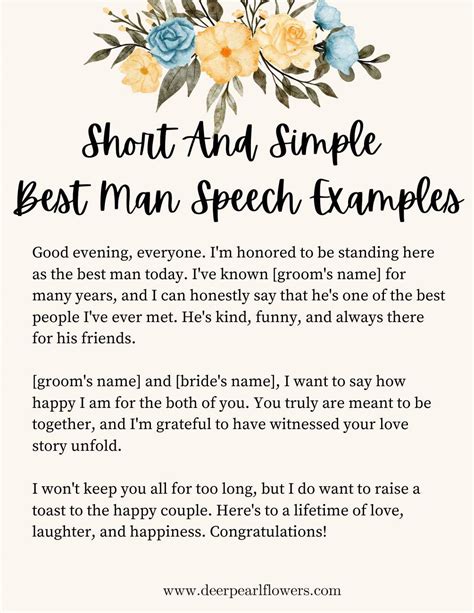 Best Man Speech Template