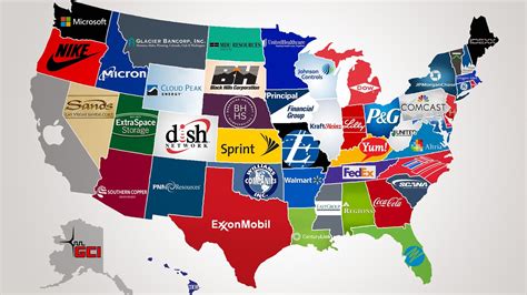 This map shows the biggest company in each state by market cap