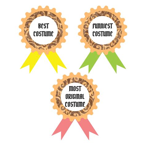 Best Costume Awards Printable