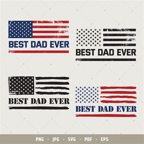 Download Best Dad Ever US Flag Father's Day... For Crafts