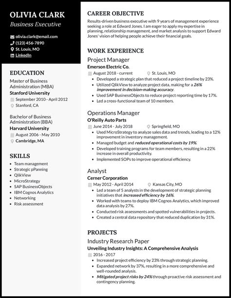 Best Executive Resume Examples 2019