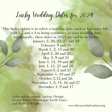 Best Fall Wedding Dates 2024 Table