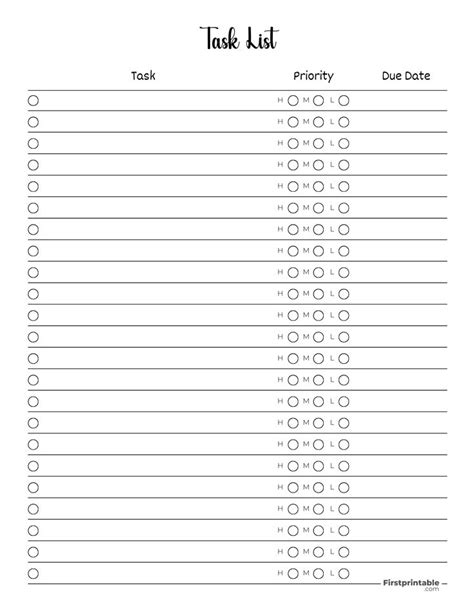 Best Free Android Printable Task List 2018