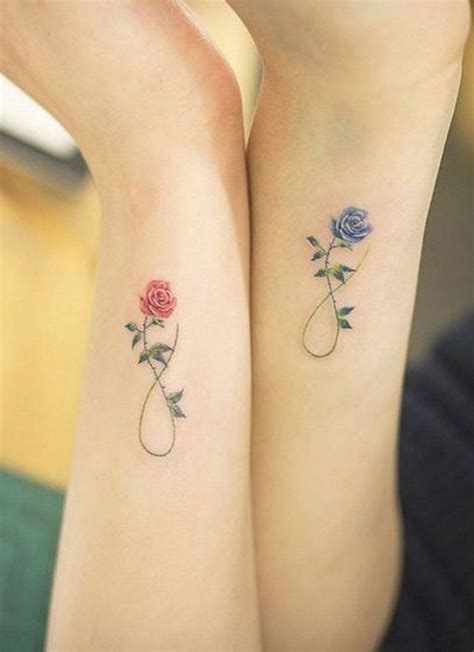 Best Friend Matching Rose Tattoos