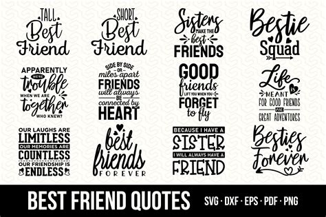 Unleash the Power of Friendship with These Heartwarming Best Friend Quotes - Top SVG Designs to Celebrate Your Bond