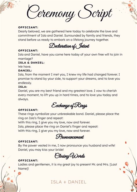 Best Marriage Ceremony Script
